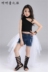 Các chàng trai Cô gái Váy Trailing T-Taiwan Fashion Trends Fashion Cool Cool Performance Performance Set Mô hình xe hơi cho thấy - Váy trẻ em đồ bộ cho bé gái Váy trẻ em
