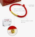 Золотой браслет из красной нити, браслет с одной бусиной, плетеный оберег на день рождения для влюбленных подходит для мужчин и женщин