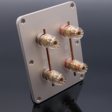 Hi-Fi Аксессуары 发烧4位音箱接线盒纯铜镀金接线柱盒双线分音接线板四位音箱配件