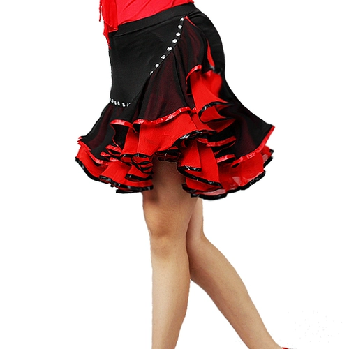 Новая латинская танцевальная юбка бриллиантовая короткая юбка танцевальная юбка Half -юбка для взрослых танцевальной юбки юбки