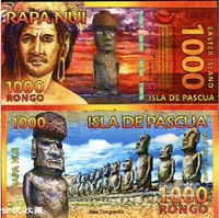 Đảo Phục Sinh mới 1000 đô la tiền giấy nhựa tiền giấy nước ngoài ngoại tệ tiền tệ ngoại tệ tiền xu trung quốc cổ