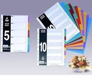 Подлинный Huijin Grade 20 Color Plastic Split Pages/Partition Paper/Classification Paper Material (с числами)