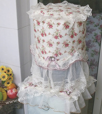 Чехол для кулера 《皇冠信誉》雅秀居布艺/蕾丝两件套/饮水机套/饮水机罩/玫瑰包邮