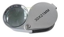 21mm high-power jewelry appraisal magnifying metal folding portable 10, 20, and 30x magnifying glass lenses