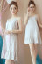 Hàn quốc phiên bản của dây đeo nightdress nữ mùa hè cotton phần mỏng V-Cổ sexy đồ ngủ dễ thương ngọt ngào cô gái dây đeo ăn mặc Đêm đầm