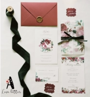 Романтическое пурпурное приглашение на свадьбу, чтобы жениться, индивидуальное маленькое свежее свадебное письмо письмо приглашение