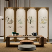 Màn hình phong cách Trung Quốc vách ngăn gỗ rắn hiên phòng khách thời trang vải gấp màn hình nghiên cứu nhà hàng khách sạn màn hình khách sạn Meilan Zhuju - Màn hình / Cửa sổ
