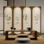Màn hình phong cách Trung Quốc vách ngăn gỗ rắn hiên phòng khách thời trang vải gấp màn hình nghiên cứu nhà hàng khách sạn màn hình khách sạn Meilan Zhuju - Màn hình / Cửa sổ vách trang trí