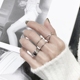 Nhật bản và Hàn Quốc phiên bản của S925 sterling silver ring X chữ thập mở mịn ba chiều mở vòng thiết kế đơn giản nhẫn bạc Nhẫn