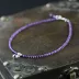 Yunling người gốc tự nhiên Brazil amethyst vòng chân nữ rất mịn 925 sterling bạc nhỏ lắc chân nữ titan Vòng chân