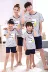 Cha mẹ và con đồ ngủ bông gia đình ba miệng bốn mùa hè ngắn- tay chàng trai và cô gái Hàn Quốc mẹ và con trai phim hoạt hình phù hợp với gia đình bộ đồ thể thao nữ Cha mẹ và con