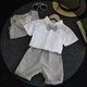 Mùa hè mới cho trẻ em quý ông phù hợp với bé trai một tuổi bé tay áo ngắn Anh vest ba món quà hoa trẻ em - Áo ghi lê