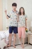 Ngắn tay vài bộ đồ ngủ dễ thương mùa hè kích thước lớn cotton lụa phù hợp với nam giới và phụ nữ cotton lụa rayon phần mỏng dịch vụ nhà đồ bộ thun Cặp đôi