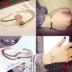 Tinh tế pha lê Châu Âu và Mỹ Nhật Bản và Hàn Quốc phiên bản của ngọt ngào đơn giản trang sức trang sức sinh viên bracelet trang sức mở vòng đeo tay nữ Hàn Quốc
