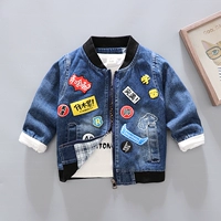 Джинсовая детская осенняя куртка для мальчиков, осенний весенний детский кардиган, 1-3 лет, коллекция 2021, в западном стиле