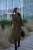 Hàn Quốc phiên bản mới áo len nữ phần dài trên đầu gối lỏng áo khoác cashmere dày len của phụ nữ trùm đầu áo khoác áo da lộn Áo khoác dài