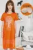 Nightdress nữ mùa hè vành đai ngực pad bông ngắn tay áo lỏng đoạn dài đồ ngủ cup có thể tháo rời và mặc áo ngực dịch vụ nhà Đêm đầm