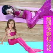 Nàng tiên cá đuôi công chúa trẻ em Hàn Quốc với bộ đồ bơi spa mắt cá chân cho bé gái mặc bikini áo tắm bé