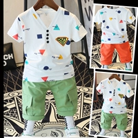 Quần áo trẻ em 4 mùa hè 5 bé trai mùa hè 2019 mới 6 cotton 7 tay ngắn 8-9 áo thun bé trai nam 11 tuổi thủy triều - Phù hợp với trẻ em shop quan ao baby