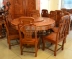 Dongyang woodcarving đồ gỗ gụ gỗ hồng mộc bàn tròn gỗ gụ bàn ăn gỗ rắn tròn bàn ăn Trung Quốc phong cách bàn ăn voi đầu ghế - Bộ đồ nội thất
