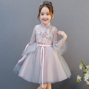 Trung quốc phong cách baby girl wedding puff sợi trẻ em sinh nhật ăn mặc công chúa váy hoa cô gái váy đàn piano trang phục