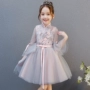 Trung quốc phong cách baby girl wedding puff sợi trẻ em sinh nhật ăn mặc công chúa váy hoa cô gái váy đàn piano trang phục set vest gile bé trai hàng cao cấp