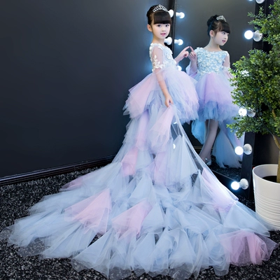Váy cưới cho bé gái Mô hình trẻ em catwalk dạ hội váy công chúa váy piano  chủ trang phục đuôi phồng sợi - Váy trẻ em 🆘 Kho Hàng Tàu |