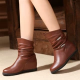 Martens, высокие демисезонные короткие сапоги для матери, большой размер, средней длины