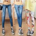 Phần mỏng giả jeans phụ nữ mặc xà cạp chân quần phụ nữ chặt chẽ quần kích thước lớn là mỏng 2016 mùa xuân và mùa hè mới quần áo nữ mùa hè đẹp Quần tây thường