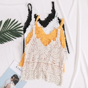 Nhỏ sling áo bên ngoài mặc mùa hè mới tươi openwork ren móc hoa V-Cổ hoang dã Han Fan doll vest