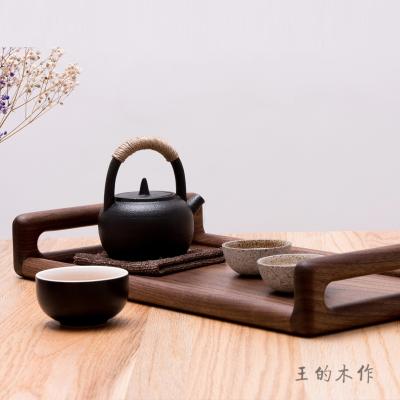 Bàn làm việc bằng gỗ của Wang khay gỗ hai màu Bắc Mỹ đen quả óc chó khay trái cây khay ăn sáng khay trà bàn trà khay gỗ rắn - Tấm