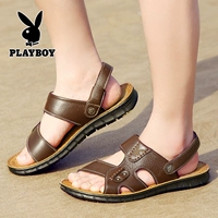 Playboy sandal nam 2018 mới hè nam đi biển đi giày da mang dép hở ngón và dép nam giày sục nam