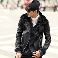 Đặc biệt cung cấp ra khỏi kệ một lamb fur nam coat xe máy da-loại nam giả lông tóc áo khoác F2152 áo khoác phao nam