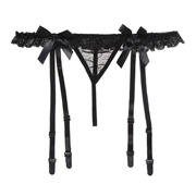 Underfull sexy ren garter với đen lụa garter clip