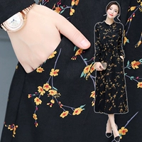 Осеннее ретро длинное платье с рукавами, шифоновая длинная юбка, 2020, длина макси, в корейском стиле
