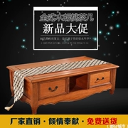 Gỗ rắn bàn cà phê đơn giản hiện đại Trung Quốc phòng khách gỗ rắn lớp óc chó vuông căn hộ nhỏ với ngăn kéo lưu trữ