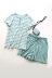 Nhật bản Scorpio Knit Ngắn Tay Áo Nhà Dịch Vụ Đặt Phụ Nữ Bông Mùa Hè Stripes Đồ Ngủ Nam Giới và Phụ Nữ Các Cặp Vợ Chồng Cotton Hai mảnh bộ Cặp đôi