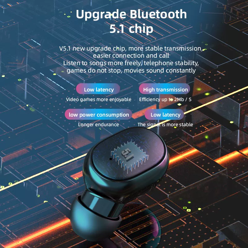 Новые беспроводные наушники Bluetooth G6 V5.1 спорт TWS LED ди
