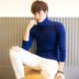 Mùa thu Hàn Quốc kích thước lớn áo len dài tay nam cộng với chất béo cộng với kích thước chất béo thủy triều bảo hiểm rủi ro áo len cao cổ giản dị - Kéo qua