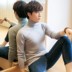 Mùa thu Hàn Quốc kích thước lớn áo len dài tay nam cộng với chất béo cộng với kích thước chất béo thủy triều bảo hiểm rủi ro áo len cao cổ giản dị - Kéo qua