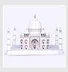 Full 68 mẫu giấy 3D thủ công chưa hoàn thành DIY Simple Ấn Độ Taj Mahal Paper Mô tả Trung Quốc