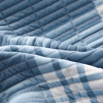 Khăn trải giường bằng vải pha lê ba mảnh mùa đông được lót đệm bông một miếng bông rửa để giữ ấm chăn Kang - Trải giường