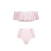 Ưu đãi đặc biệt đồ bơi nữ sọc hồng hỗ trợ ngực nhỏ khoe eo cao bikini đã mỏng áo tắm rỗng lá sen - Bộ đồ bơi hai mảnh