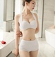 Quốc gia đen trắng eo cao che bụng nhỏ ngực siêu tụ tập áo tắm nữ bikini ba mảnh áo tắm nữ - Bikinis đồ bơi nữ Bikinis