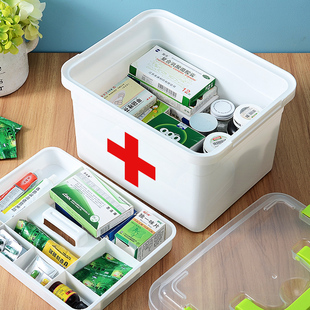 大号【含医疗用品】医用医药箱办公急救箱套装家庭家用药箱收纳箱